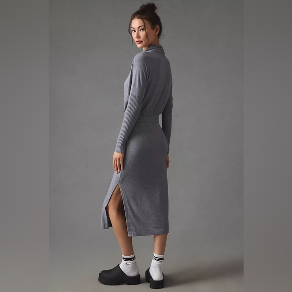 Anthropologie Dress Women's XL Grey The Arabella Drapey‎ Dress Daily Practice - Picture 10 of 13